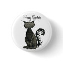 Samhain Black Cat Button by 13BlackCatsDesigns Samhain Black Cat Button