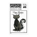 Samhain Cat Postage Stamp