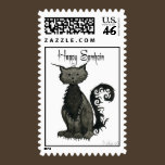 Samhain Cat Postage Stamp stamps