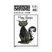 Samhain Cat Postage Stamp
