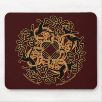 Samhain Celtic Cats Knotwork Mousepads - Brown mousepads