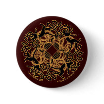 Samhain Celtic Cats Knotwork Pins and Buttons buttons