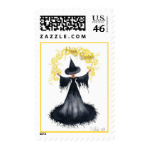 Samhain Witch Postage Stamp