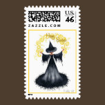 Samhain Witch Postage Stamp