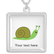 Sammy the Green Garden Snail Custom Necklace