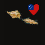 Samoa Flag Heart Map Fitted AA T-Shirt