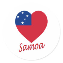 Samoa Flag Heart stickers