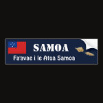 Samoa Flag Map Text Bumper Sticker
