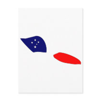 Samoa flag map postcards