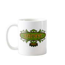 Samoa Surf Ava (Green/Gold) mugs by choohoo Samoa Surf Ava (Green/Gold) mugs