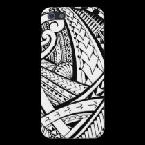Samoan tribal tattoo design with spearheads iphone cases