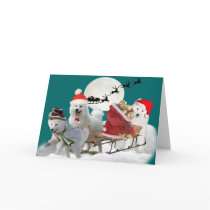 Samoyed Christmas Fun cards by friskybiz Samoyed Christmas Fun cards