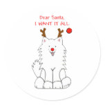 Samoyed Dear Santa stickers