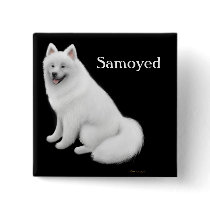 Samoyed Dog Pin buttons by twopurringcats Samoyed Dog Pin buttons