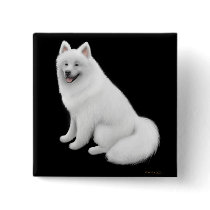Samoyed Dog Pin buttons by twopurringcats Samoyed Dog Pin buttons