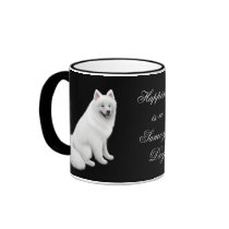 Samoyed Dog Ringer Mug by twopurringcats Samoyed Dog Ringer Mug