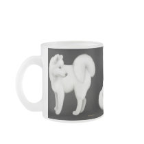 Samoyed Dogs Frosted Glass Mug by twopurringcats Samoyed Dogs Frosted Glass Mug