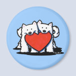 Samoyed Heartfelt Duo Refrigerator Magnets