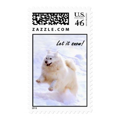 Samoyed jumping postage by schneiter