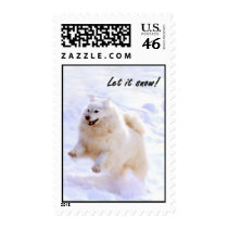 Samoyed jumping postage