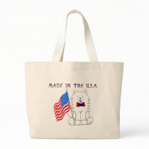 Samoyed Made In The USA Tote Bag by giftsjustforuholiday Samoyed Made In The USA Tote Bag