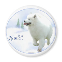 Samoyed Noel magnets by GreyWolfCreation Samoyed Noel magnets