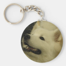 Samoyed Puppy Keychain