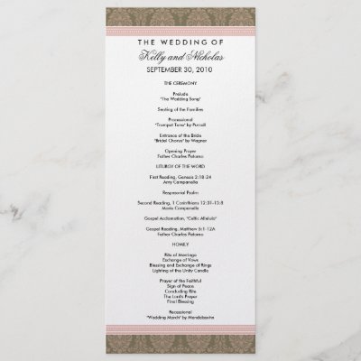 Sample Program  Wedding on Sample Program For Kelly S Review The Formatting Is Only A Template