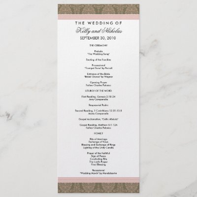 SAMPLE Wedding Progam with template text only Announcements by 