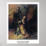 Samson Betrayed By Delilah By Rembrandt Van Rijn Poster