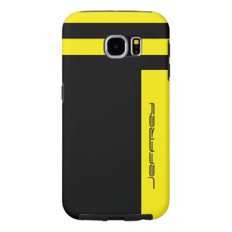 Samsung Galaxy S6 Case Yellow/Black Two Way Stripe