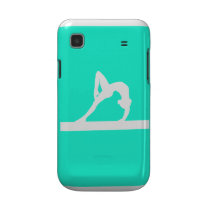 Samsung Galaxy S Gymnast Silhouette White on Turqu