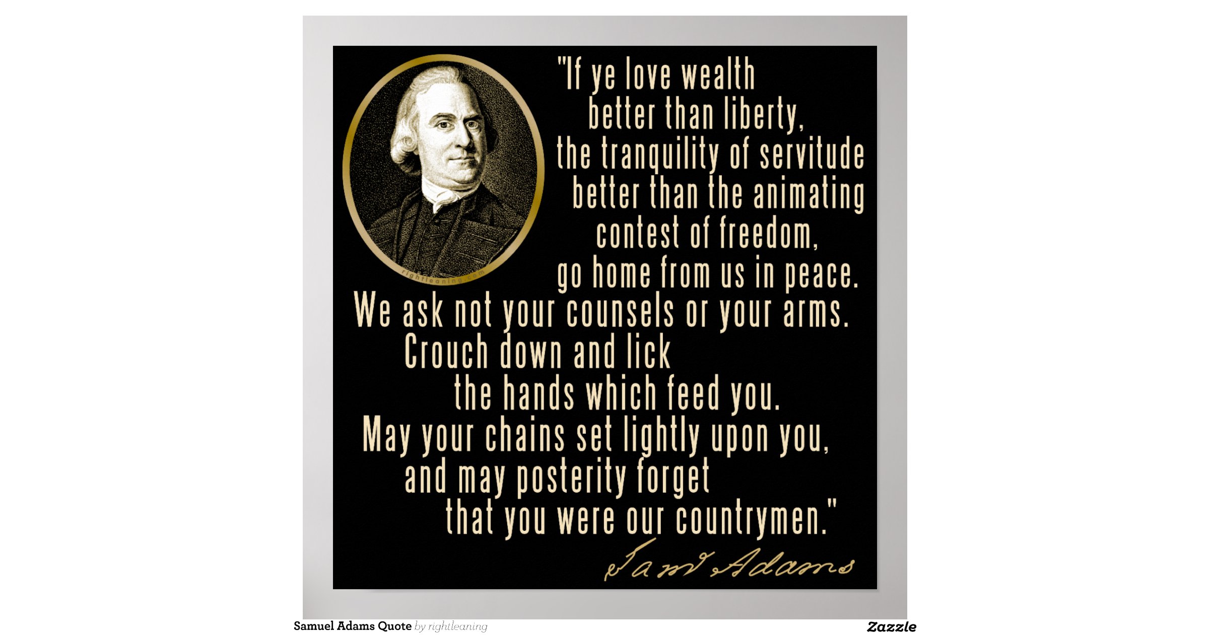 Samuel Adams Quote Posters | Zazzle