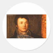 Samuel Cooleridge "Ideas" Wisdom Quote Gifts Round Sticker