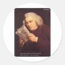 Samuel Johnson Love Is Wisdom Gifts Cards Etc Round Sticker