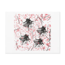 Samurai and cherry tree snowstorm post cards