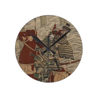 Samurai and Horse in Water circa 1772 Clocks