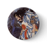 Samurai and Water Dragon Vintage Japanese Print Pin
