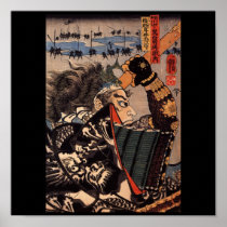 Samurai at War. Beautiful dragon armor. c. 1800's Poster
