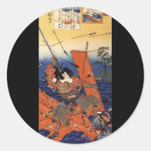 Samurai at War, circa 1800's Round Sticker