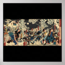 Samurai at war in the snow circa 1800's posters