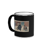 Samurai Attacking Enemy circa 1848 Japan mugs