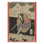 Samurai Breaking Through a Wall circa 1818 Greeting Cards