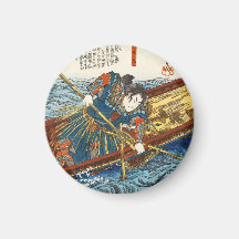Samurai clásico de Utagawa del ukiyo-e del vintage Imanes Para Frigoríficos