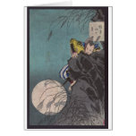 Samurai climbing Ninja-like up a Mountain Greeting Card