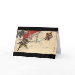 Samurai combat in the snow circa 1890 greeting card