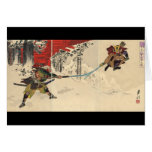 Samurai combat in the snow circa 1890 greeting card