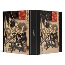 Samurai defeating giant boar c. 1800's binders