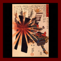 Samurai defending against exploding shell posters