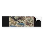 Samurai fighting tiger etc. circa 1800's bumper sticker